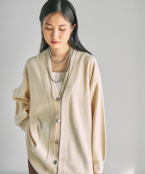 LEPSIM（レプシィム）の「12ゲージダブルカラーチュニックカーディガン　639470（カーディガン/ボレロ・レディース・ブラウン/ブルー/チャコールグレー・FREE）」の8枚目の写真