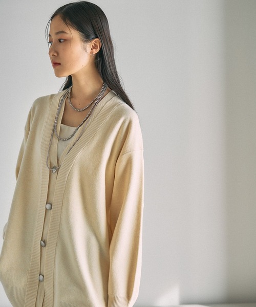 LEPSIM（レプシィム）の「12ゲージダブルカラーチュニックカーディガン　639470（カーディガン/ボレロ・レディース・ブラウン/ブルー/チャコールグレー・FREE）」の9枚目の写真
