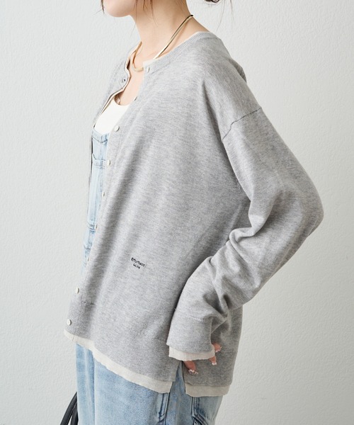 PUAL CE CIN（ピュアルセシン）の「レイヤード風ニットカーディガン（カーディガン/ボレロ・レディース・ライトベージュ/グレー/ネイビー・FREE）」の12枚目の写真