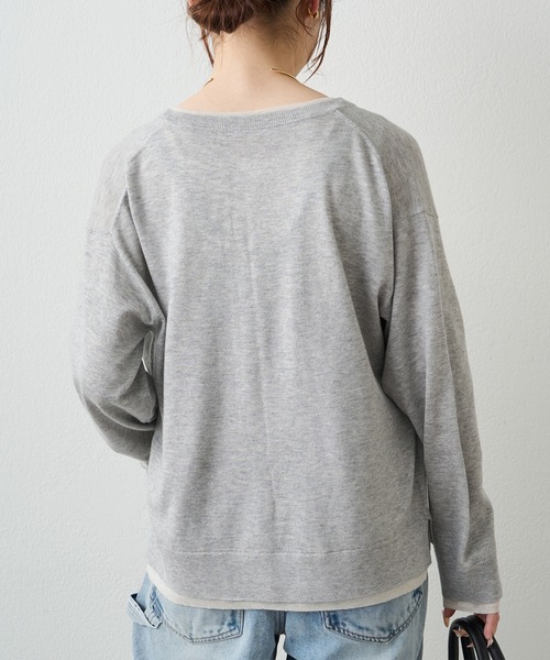 PUAL CE CIN（ピュアルセシン）の「レイヤード風ニットカーディガン（カーディガン/ボレロ・レディース・ライトベージュ/グレー/ネイビー・FREE）」の13枚目の写真