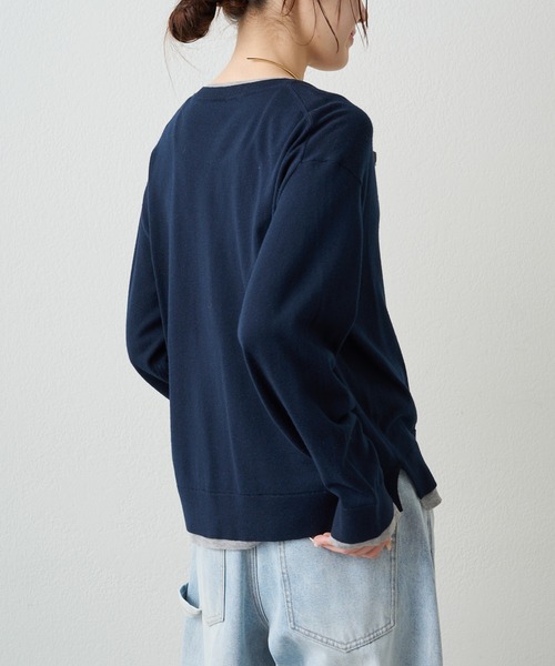 PUAL CE CIN（ピュアルセシン）の「レイヤード風ニットカーディガン（カーディガン/ボレロ・レディース・ライトベージュ/グレー/ネイビー・FREE）」の19枚目の写真