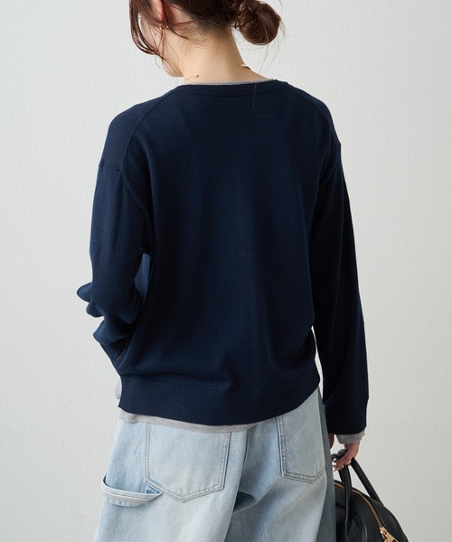 PUAL CE CIN（ピュアルセシン）の「レイヤード風ニットカーディガン（カーディガン/ボレロ・レディース・ライトベージュ/グレー/ネイビー・FREE）」の20枚目の写真