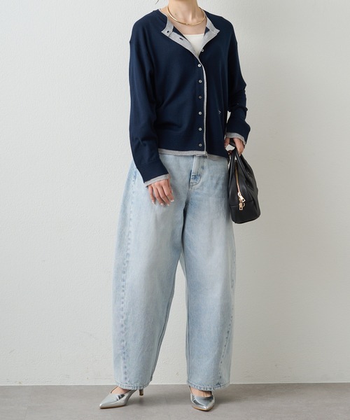 PUAL CE CIN（ピュアルセシン）の「レイヤード風ニットカーディガン（カーディガン/ボレロ・レディース・ライトベージュ/グレー/ネイビー・FREE）」の21枚目の写真