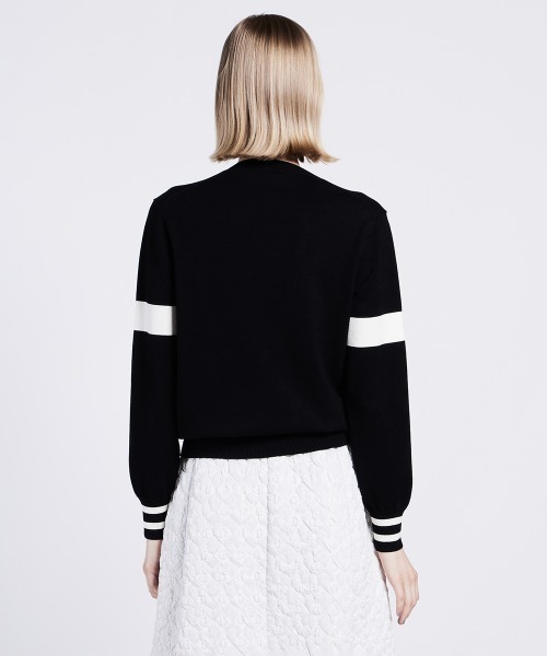 DOUBLE STANDARD CLOTHING（ダブルスタンダードクロージング）の「SNOWY ロゴ刺繍ニット（ニット/セーター・レディース・ブラック/オフホワイト・36/38）」の5枚目の写真