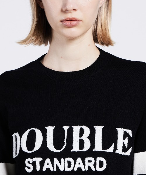 DOUBLE STANDARD CLOTHING（ダブルスタンダードクロージング）の「SNOWY ロゴ刺繍ニット（ニット/セーター・レディース・ブラック/オフホワイト・36/38）」の6枚目の写真