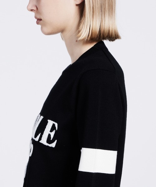 DOUBLE STANDARD CLOTHING（ダブルスタンダードクロージング）の「SNOWY ロゴ刺繍ニット（ニット/セーター・レディース・ブラック/オフホワイト・36/38）」の8枚目の写真