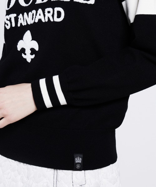 DOUBLE STANDARD CLOTHING（ダブルスタンダードクロージング）の「SNOWY ロゴ刺繍ニット（ニット/セーター・レディース・ブラック/オフホワイト・36/38）」の10枚目の写真