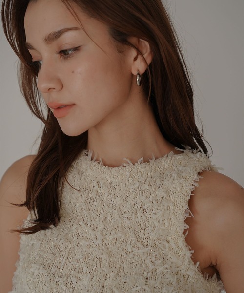 KINO THE KEI(キノザケイ)の「ラメ ツイード アメスリ 2WAY トップス KINO THE KEI(ニット/セーター・レディース・ブラック/アイボリー/グレー/ベージュ・フリー)」の9枚目の写真
