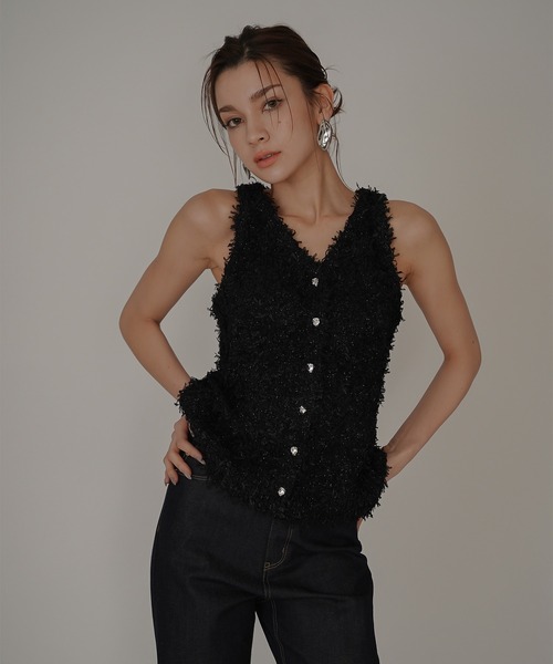 KINO THE KEI(キノザケイ)の「ラメ ツイード アメスリ 2WAY トップス KINO THE KEI(ニット/セーター・レディース・ブラック/アイボリー/グレー/ベージュ・フリー)」の20枚目の写真