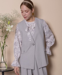 anni plus（アニープラス）の「ロングジレベスト【SET可】（スーツベスト）」