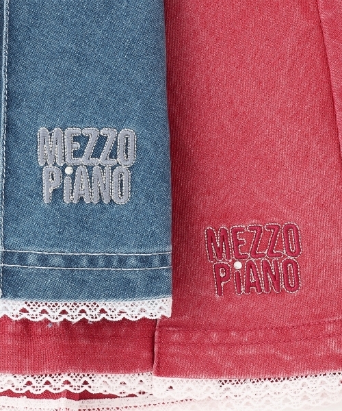 mezzo piano(メゾピアノ)の「レースアップリボン タックプリーツスカート(スカート・キッズ・レッド/サックスブルー・120cm/130cm/110cm/140cm)」の8枚目の写真