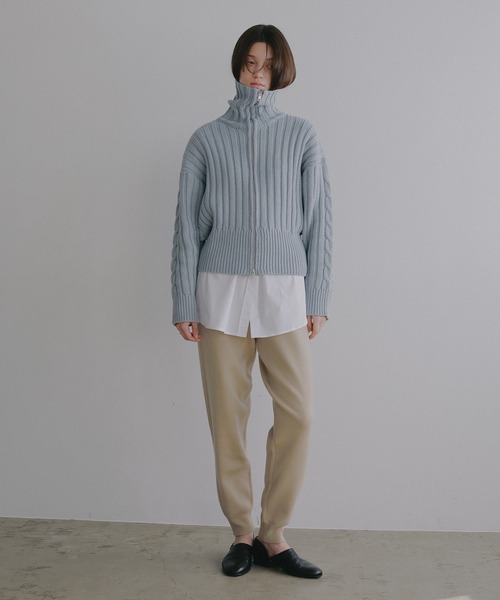MANOF(マノフ)の「LINE KNIT JOGGER PANTS(その他パンツ・レディース・ブラック/ベージュ/ホワイト・S/M)」の20枚目の写真