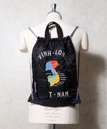 HOUSTON（ヒューストン）の「HOUSTON ヒューストン ALASKA MAP EMB QUILT 2WAY BAG アラスカ 白熊 ベトジャン 地図 刺繍 キルティング ナップサック トートバッグ（バックパック/リュック）」
