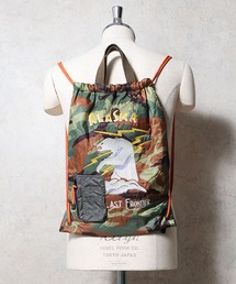 HOUSTON ヒューストン ALASKA MAP EMB QUILT 2WAY BAG アラスカ 白熊 ベトジャン 地図 刺繍 キルティング ナップサック トートバッグ
