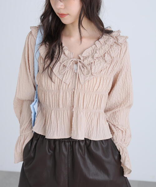 FREE'S MART（フリーズマート）の「◆アソート前後２ＷＡＹフリルブラウス（シャツ/ブラウス・レディース・ベージュ/ホワイト系その他/ワンウォッシュ/ブラック系その他・FREE）」の3枚目の写真