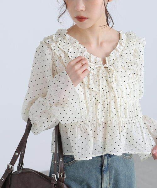 FREE'S MART（フリーズマート）の「◆アソート前後２ＷＡＹフリルブラウス（シャツ/ブラウス・レディース・ベージュ/ホワイト系その他/ワンウォッシュ/ブラック系その他・FREE）」の8枚目の写真