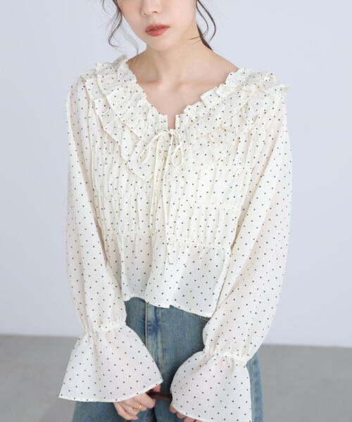 FREE'S MART（フリーズマート）の「◆アソート前後２ＷＡＹフリルブラウス（シャツ/ブラウス・レディース・ベージュ/ホワイト系その他/ワンウォッシュ/ブラック系その他・FREE）」の9枚目の写真