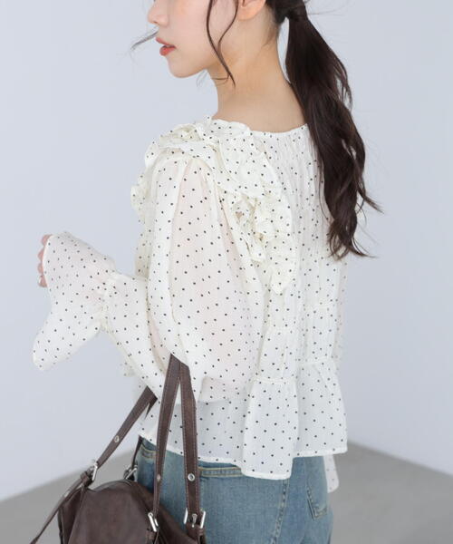 FREE'S MART（フリーズマート）の「◆アソート前後２ＷＡＹフリルブラウス（シャツ/ブラウス・レディース・ベージュ/ホワイト系その他/ワンウォッシュ/ブラック系その他・FREE）」の10枚目の写真