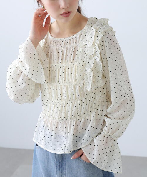 FREE'S MART（フリーズマート）の「◆アソート前後２ＷＡＹフリルブラウス（シャツ/ブラウス・レディース・ベージュ/ホワイト系その他/ワンウォッシュ/ブラック系その他・FREE）」の13枚目の写真