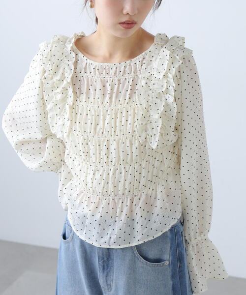 FREE'S MART（フリーズマート）の「◆アソート前後２ＷＡＹフリルブラウス（シャツ/ブラウス・レディース・ベージュ/ホワイト系その他/ワンウォッシュ/ブラック系その他・FREE）」の14枚目の写真