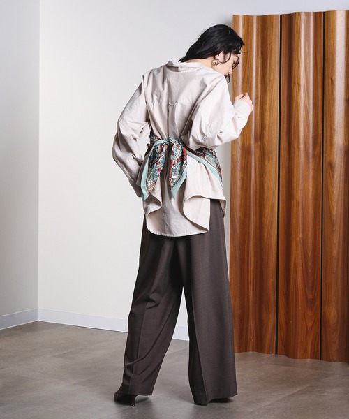 BINDU(ビンドゥー)の「(BINDU)Cotton Voile SF Scarf(バンダナ/スカーフ・レディース・ライトブルー/イエロー・ONE SIZE)」の6枚目の写真