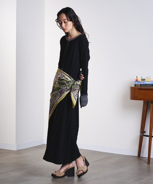 BINDU(ビンドゥー)の「(BINDU)Cotton Voile SF Scarf(バンダナ/スカーフ・レディース・ライトブルー/イエロー・ONE SIZE)」の10枚目の写真