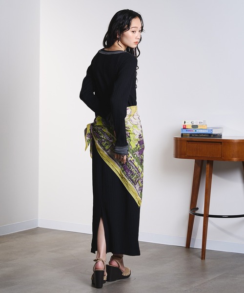 BINDU(ビンドゥー)の「(BINDU)Cotton Voile SF Scarf(バンダナ/スカーフ・レディース・ライトブルー/イエロー・ONE SIZE)」の11枚目の写真