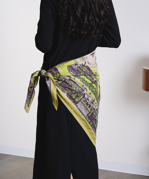 BINDU(ビンドゥー)の「(BINDU)Cotton Voile SF Scarf(バンダナ/スカーフ・レディース・ライトブルー/イエロー・ONE SIZE)」の13枚目の写真