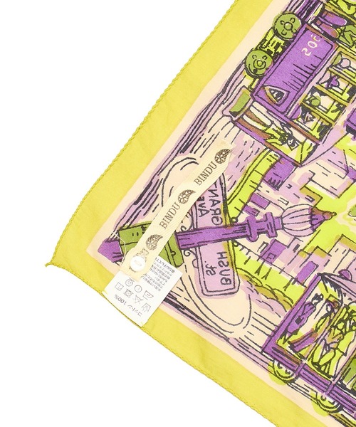 BINDU(ビンドゥー)の「(BINDU)Cotton Voile SF Scarf(バンダナ/スカーフ・レディース・ライトブルー/イエロー・ONE SIZE)」の20枚目の写真