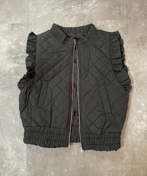 AMAIL(アマイル)の「Feminine Frill Vest(ベスト・レディース・ベージュ/ブラック・FREE)」の15枚目の写真