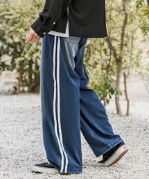 mp14629- Sweat Cut Denim Line Pants デニムパンツ(AI-261-011)