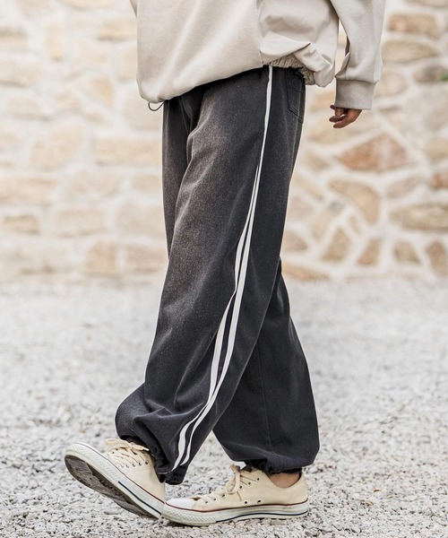 CAMBIO(カンビオ)の「mp14629- Sweat Cut Denim Line Pants デニムパンツ(AI-261-011)(デニムパンツ・メンズ・ブルー/ブラック・M/L)」の3枚目の写真