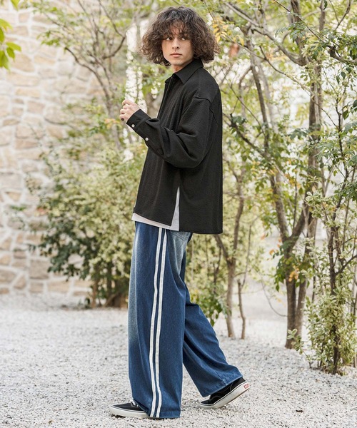CAMBIO(カンビオ)の「mp14629- Sweat Cut Denim Line Pants デニムパンツ(AI-261-011)(デニムパンツ・メンズ・ブルー/ブラック・M/L)」の14枚目の写真