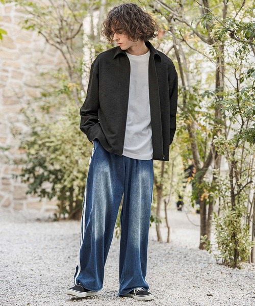 CAMBIO(カンビオ)の「mp14629- Sweat Cut Denim Line Pants デニムパンツ(AI-261-011)(デニムパンツ・メンズ・ブルー/ブラック・M/L)」の15枚目の写真