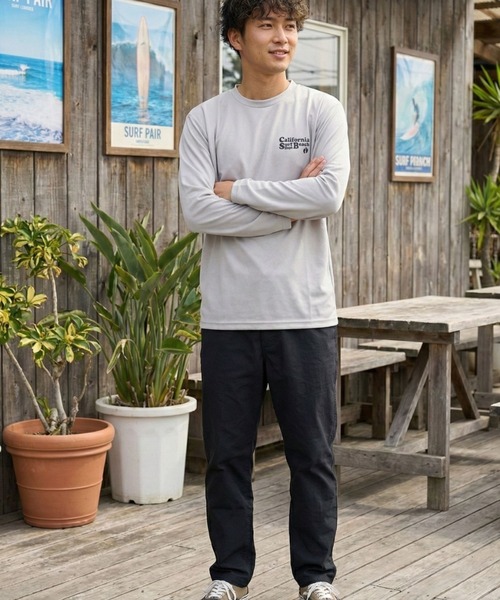 HANGTEN(ハンテン)の「【HANGTEN/ハンテン】バックPT長袖Tシャツ ロンT バックプリント サーフ カジュアル ストリート アメカジ(Tシャツ/カットソー・メンズ・ホワイト/ブラック/ベージュ/ネイビー・MEDIUM/LARGE/X-LARGE)」の1枚目の写真