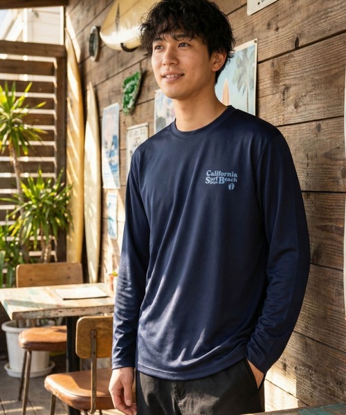 HANGTEN(ハンテン)の「【HANGTEN/ハンテン】バックPT長袖Tシャツ ロンT バックプリント サーフ カジュアル ストリート アメカジ(Tシャツ/カットソー・メンズ・ホワイト/ブラック/ベージュ/ネイビー・MEDIUM/LARGE/X-LARGE)」の4枚目の写真