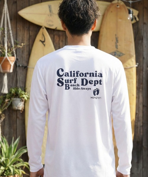 HANGTEN(ハンテン)の「【HANGTEN/ハンテン】バックPT長袖Tシャツ ロンT バックプリント サーフ カジュアル ストリート アメカジ(Tシャツ/カットソー・メンズ・ホワイト/ブラック/ベージュ/ネイビー・MEDIUM/LARGE/X-LARGE)」の2枚目の写真
