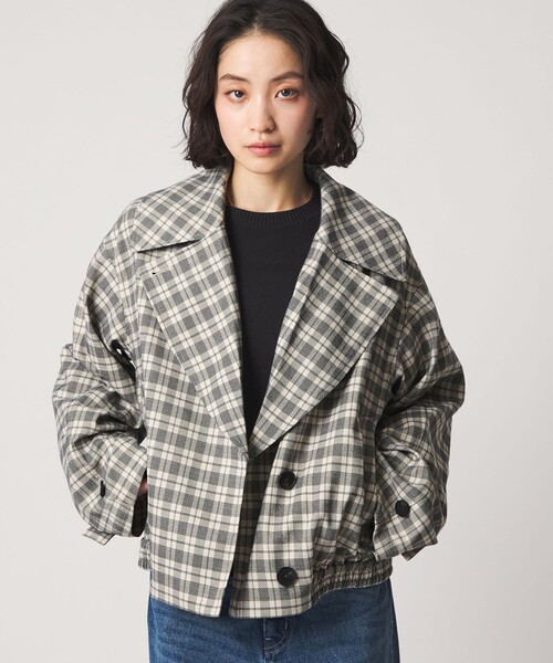 CITEN（シテン）の「＜CITEN＞トレンチライクショートブルゾンチェック（ブルゾン・レディース・その他1・M/S）」の2枚目の写真