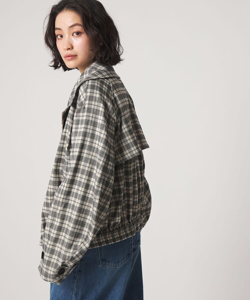 CITEN（シテン）の「＜CITEN＞トレンチライクショートブルゾンチェック（ブルゾン・レディース・その他1・M/S）」の3枚目の写真