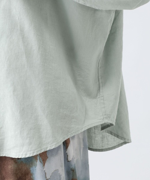 GLOBAL WORK（グローバルワーク）の「フレンチリネンシャツ長袖/601244（シャツ/ブラウス・レディース・ホワイト系その他/ブラウン/ピンク系5/オフホワイト/サックスブルー/ピンク/ネイビー/サックスブルー系3/ミント/イエロー・LONG/REGULAR）」の15枚目の写真