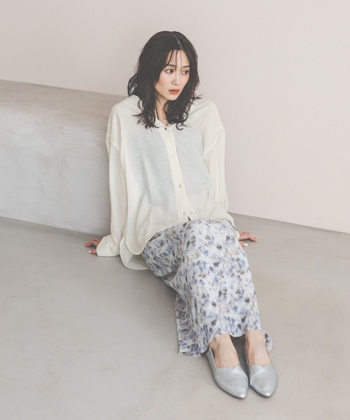 GLOBAL WORK(グローバルワーク)の「フレンチリネンシャツ長袖/601244(シャツ/ブラウス・レディース・ホワイト系その他/ブラウン/ピンク系5/オフホワイト/サックスブルー/ピンク/ネイビー/サックスブルー系3/ミント/イエロー・LONG/REGULAR)」の13枚目の写真