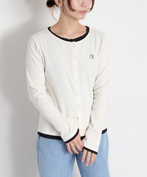 cepo(セポ)の「配色レイヤードカーディガン(Tシャツ/カットソー・レディース・グレー/オフホワイト/ブラック・M)」の14枚目の写真