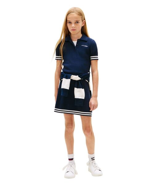 TOMMY HILFIGER（トミーヒルフィガー）の「GIRLS ショートスリーブセーターワンピース（ワンピース・キッズ・マルチ・160cm/140cm/150cm）」の5枚目の写真