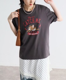 【Tom & Jerry/トム & ジェリー】アートワークデザイン カレッジロゴ 半袖クルーネックTシャツ
