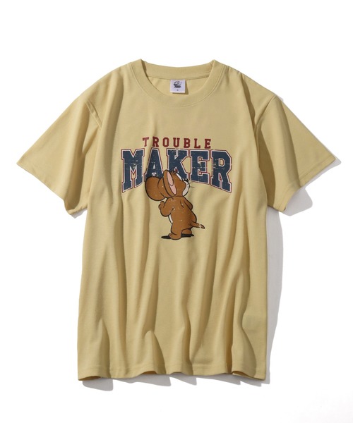 Tom&Jerry(トムアンドジェリー)の「【Tom & Jerry/トム & ジェリー】アートワークデザイン カレッジロゴ 半袖クルーネックTシャツ(Tシャツ/カットソー・レディース・イエロー/オートミール/ネイビー/スミクロ・L/M)」の18枚目の写真