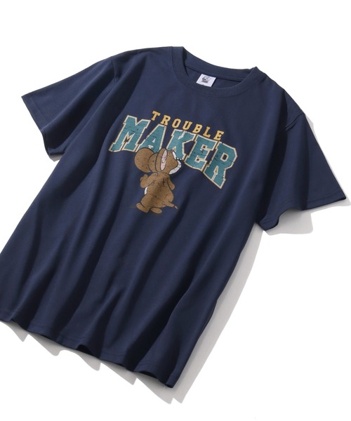 Tom&Jerry(トムアンドジェリー)の「【Tom & Jerry/トム & ジェリー】アートワークデザイン カレッジロゴ 半袖クルーネックTシャツ(Tシャツ/カットソー・レディース・イエロー/オートミール/ネイビー/スミクロ・L/M)」の22枚目の写真