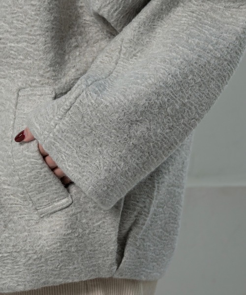 lawgy(ラウジー)の「point collar double button cocoon midi coat / ポイントカラーダブルコクーンミディコート(その他アウター・レディース・ピンク系/ライトグレー/ホワイト・FREE)」の8枚目の写真