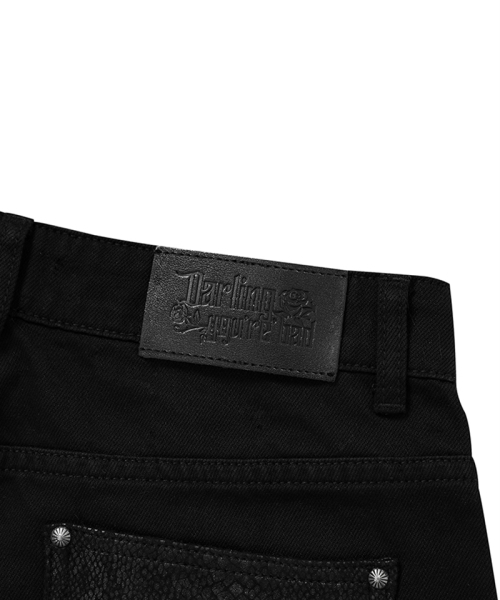 DARLING, YOU'RE BAD(ダーリンユーアーバッド)の「Damaged Python Wide Denim Pants #Black(デニムパンツ・レディース・その他・SMALL/MEDIUM)」の5枚目の写真