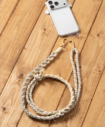 emonique | スマートフォン用ストラップ クリアストラップホルダー付　あみあみ 長さ調整可(スマホグッズ)
