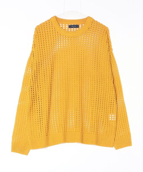 メッシュ編みオーバーサイズクルーニット（ニット/セーター